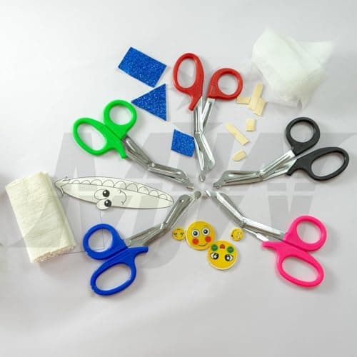 MJW Set of 5 Pieces 7.5 inches Stainless Steel Trauma Shears Utility First Aid Scissor Bandage Scissors Also Used in Kitchen Office Work & Crafting DIY and Multi Tasking Purposes — view 5