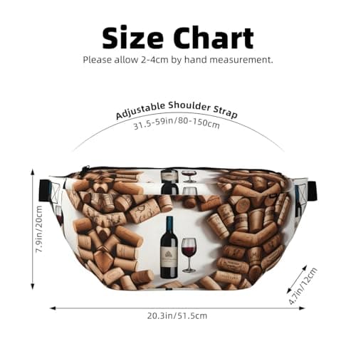 Wine Cork Stylish Crossbody Waist Pack - Versatile And Compact Travel Pouch For Hands-Free Storage, Black, One Size — view 3