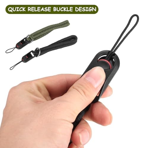 zrfgbxim 2 Pcs Camera Wrist Strap with Quick Release Buckle(4pcs), Quick Release Paracord Rope Camera Hand Straps, Adjustable D Rings Safety Straps for DSLR or Mirrorless Cameras — view 3