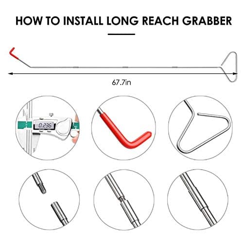 Car Tool Kit, Breakdown Emergency Kit with Long Reach Grabber, Professional Automotive Car Tool Kit Emergency Kit Essential Car Lockout Kit for Car Easy Grabbe with Air Wedge Pump, Non Marring Wedge — view 4