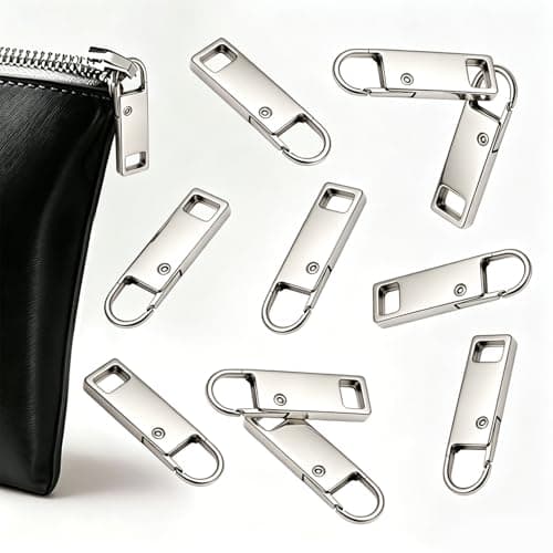 WADUBI Metal Zip Pull Replacement, 10 Pack Replacement Zipper Pulls for Luggage, Suitcase, Backpack, Jacket, Bag, Silver — view 6