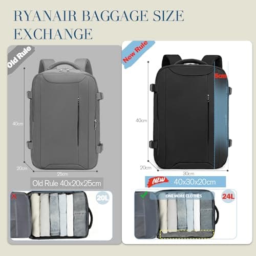 Lossga Ryanair Cabin Bags 40x30x20,Cabin Bag Travel Backpack 40x30x20 — view 3