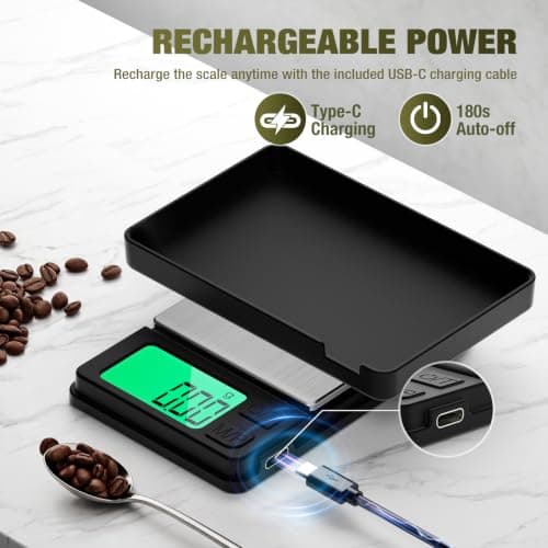 Diyife Rechargeable Small Pocket Scales with Cover,1000g/0.01g,4×2.6 Inches — view 4