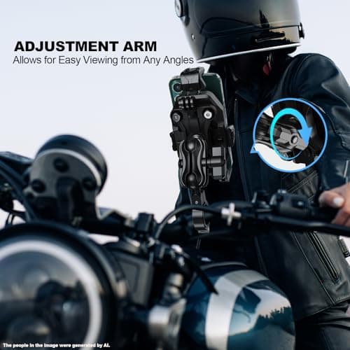iMESTOU Anti-Vibration Motorcycle Phone Mount with Two 1"/25mm Ball Heads — view 4