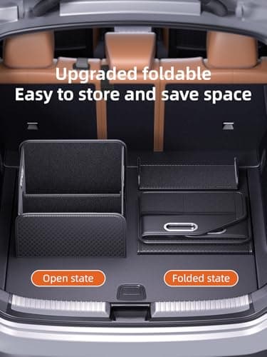 Qirc PU Leather Car Boot Organiser, Foldable Boot Storage Tidy Box for SUVs — view 4