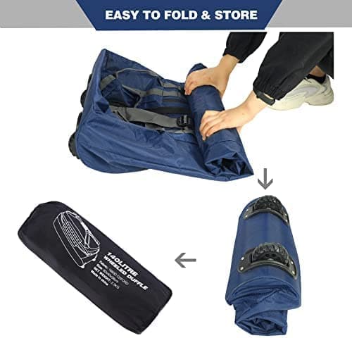 REDCAMP 140L Large Holdall with Wheels, Foldable Wheeled Duffle Bag,Navy — view 6