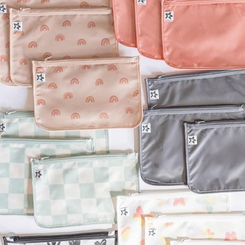 Tiny Twinkle Mess-Proof Travel Bag – TSA-Compliant, Zippered Cosmetic Bag with Clear Compartments for Diapers, Toiletries, Makeup & Travel Organizer, 3-Pack Set (Shimmer) — view 4