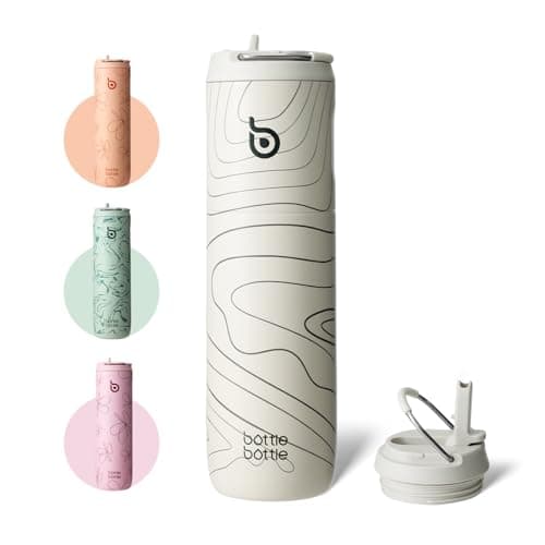 Bottle Bottle Stainless Steel Water Bottle 700ml with Straw and Lid Sports Insulated Metal Water Bottles with Handle(Peak Grey)