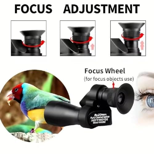 1000x20 Mini Pocket Binoculars with Smartphone Clip, Compact Monocular Telescope Set, Portable Handheld for Adults Stargazing Camping Hiking Travel (C) — view 5