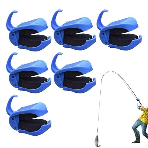 Fishing Rod Clip - Reusable Holder Pack | 6 Piece Anti-Slip ABS