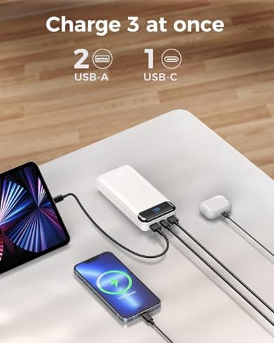Enerwow Power Bank-27000mAh Fast Charging Portable Charger, Powerbank with USB C Input/Output, Large Capacity Mobile Phone Battery Pack with LED Display Compatible with iPhone, Huawei — view 5