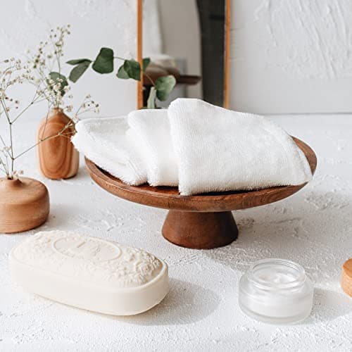 Homy Textiles Pack of 25 Bamboo Reusable Wash Cloth & Baby Wipes - 20 cm x 20 cm Soft Flannel Face Cloth with a Decorative Stylish 100% Cotton Bag - Newborn Essentials — view 2