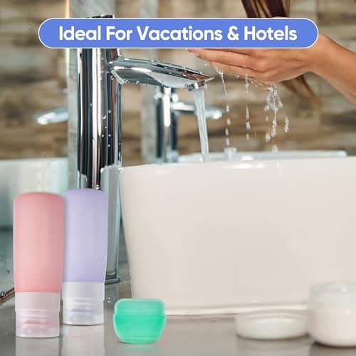 ASAB 16 Pack Silicone Travel Bottles for Toiletries TSA Approved Leak Proof Squeezable Refillable Travel Size Bottles for Body Wash Conditioner Shampoo Lotion Pots Toiletry Travel Bottle Set with Bag — view 4