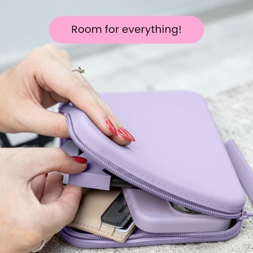 Strapsicle Silicone Clutch for Kindle & E-Readers - Multi-Purpose Bag for Phone, Wallet & Keys - Fits 6'' Kindles, Kobos, Nook, 6.8" Paperwhite, iPad Mini 6 - Anti-Dust Coating - Lilac — view 3