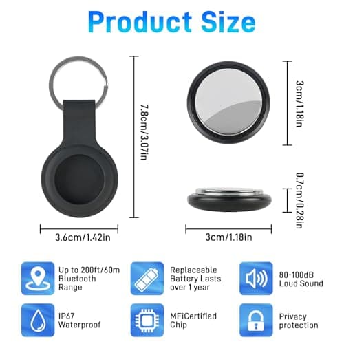 2 Pack Air Tracker Tag, Item Finder Bluetooth Smart Tracker Tags Works with Apple Find My App (iOS Only),Tracker for Keys,Luggage,Bags,Wallets — view 2