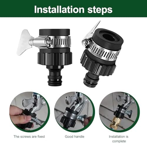 Universal Tap Connectors, 2 Pcs Mixer Tap to Garden Hose Adapters — view 4