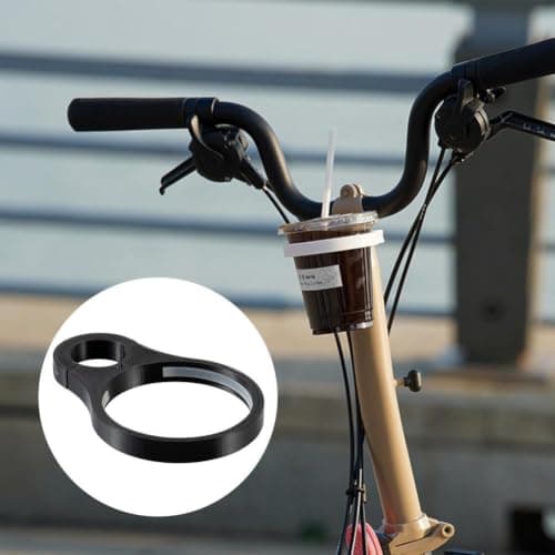 Folding Bike Travel Cup Mount, Tool-Free Quick Release Cycling Drink Holder, Lightweight 29g Bike Water Bottle Cage for Brompton, High-Strength PETG Anti-Slip Cup Holder (Black) — view 6