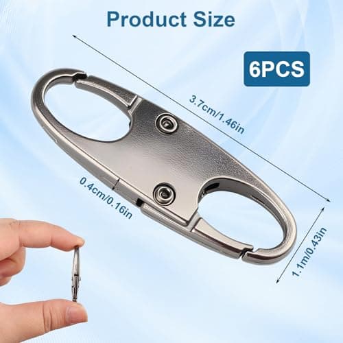 6 Pcs Zipper Lock Clips, Anti Theft Black Small Carabiner Clips for Backpack Locks Double Opening S Clips Zip Lock for Luggage, Suitcases Secure Bag Clips for Outdoor Travelling Camping Locks — view 2