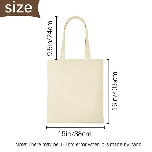 OKBA 10-Pack Blank Reusable Grocery Shopping Cloth Bags canvas tote bags Bulk DIY custom, Canvas Bags, L — view 4