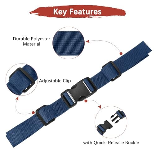 TIXIPEM 1PCS Adjustable Backpack Chest Strap 11 x 6in Navy Blue — view 6