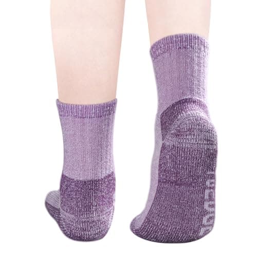 YUEDGE Women's Merino Wool Blend Hiking Socks, Cushioned Anti Blister Walking Socks, Cozy Thermal Warm Winter Boot Socks, Size 4-7, 5 Pairs — view 5