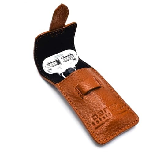 Parker Women’s Travel Razor – Compatible with Gillette® Venus® Cartridges – Compact 3‑Blade Razor with Rose‑Gold Chrome Brass Handle & Buffalo Leather Travel Case — view 5