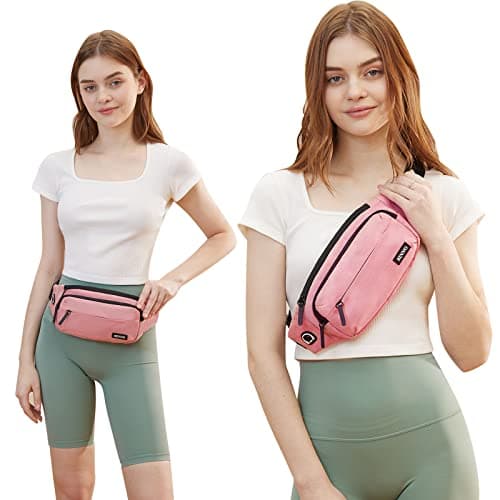 SINNO Fanny Packs for Women Men Waist Pack Fashionable Waterproof Gifts for Running Sport Workout Hiking Travel Walking Waist Pack Phone Bags Wallets Purse Carrying All Phones — view 2