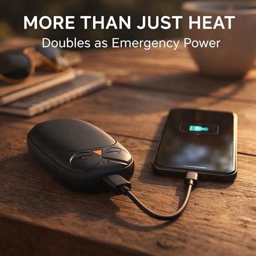 EVAPURE USB Rechargeable Hand Warmers 2 Pack Portable Electric Hand Warmer with 3 Heating Settings, 3600mAh Battery Powered Handwarmer for Outdoor Camping Hiking Hunting Cold Weather Use — view 6