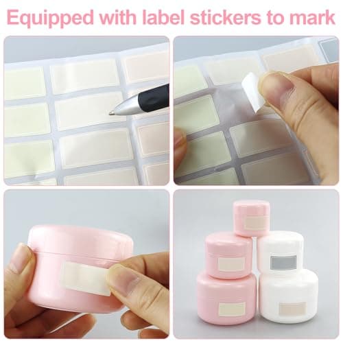 8 Pcs Cosmetic Sample Jars,Empty Plastic Cosmetic Jar,Small Travel Cream Pot 10ml/30ml/50ml/100ml,with Spatulas and Labels,for Cream,Make-Up Sample Storage — view 5