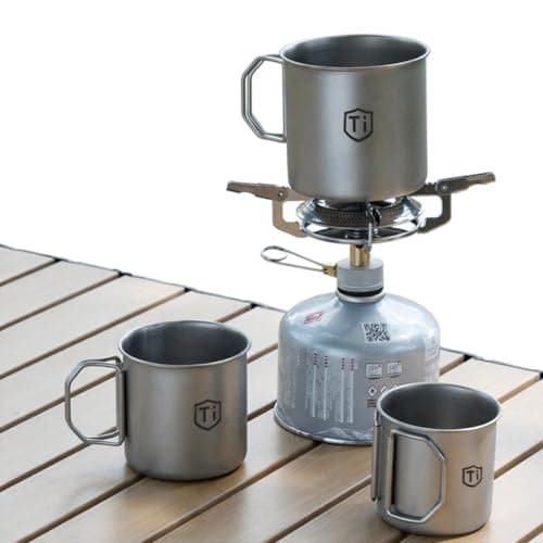 ROSSRORE Stainless Steel Camping Mug 304 400ml Lightweight Rustproof Shatterproof Mug with Handle Stackable BPA Free Reusable Coffee Cup for Outdoor Hiking Backpacking Travel