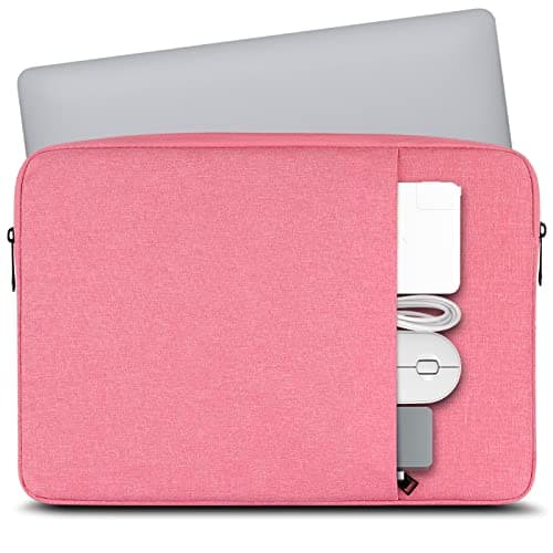 Chelory 17.3 17.5 Inch Laptop Sleeve Compatible for 17.3 17.5" HP Dell Lenovo Asus Acer Notebook Ultrabook Chromebook, Computer Shockproof Protective Cover Bag Carrying Case Handbag with Pocket, Pink — view 3