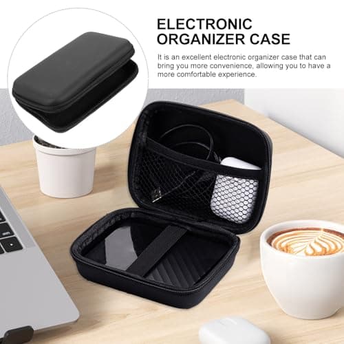 HYTROVE 2pcs Travel Organizer Bags for Power Bank and Memory Cards, Eva Material Multi-partition Design, Multiple Pockets and Mesh Pocket, Improved Portability and Protection Black — view 5