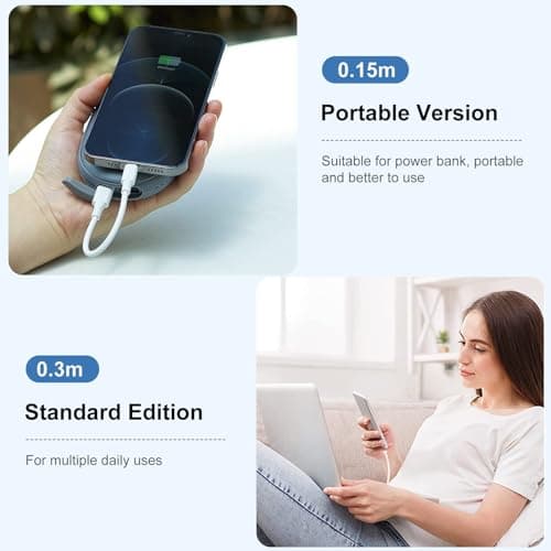 Amoner Short USB C to Lightning Cable 2Pack 30cm+15cm MFi Certified IPhone — view 5