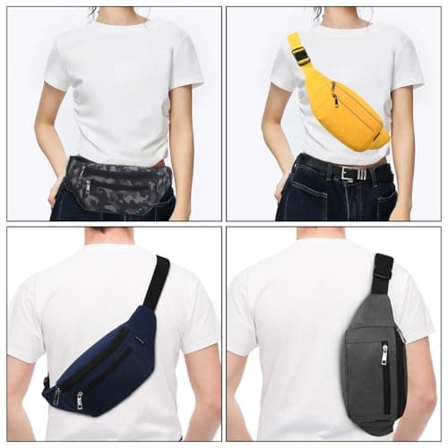 Bumbags Waist Fanny Packs for Men Women Fashion Bum Bag with Adjustable Belt for Sport Running Hiking Jogging Travel Cycling Walking Dog Boys Ladies (CamoBlack) — view 5