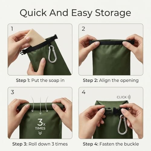 2Pcs Soap Bag Travel,Waterproof Leakproof,Rolled-Edge Seal,Portable — view 5