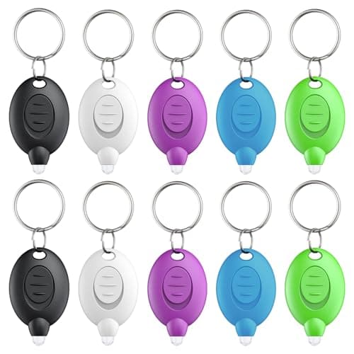 Uniclife 10 Pack LED Keychain Flashlight 5 Colors of Shells | Mini LED Keychain Light 12 Lumen Portable Ultra Bright Battery Powered Key Ring Torch for Outdoor Camping Hiking and Emergency Lighting