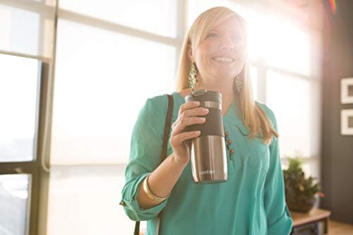 Contigo Travel Mug Byron, Stainless Steel Thermal-Mug, Coffee to go cup, 100% leakproof, Keeps hot for 7 hours, dishwasher safe lid, Black — view 4