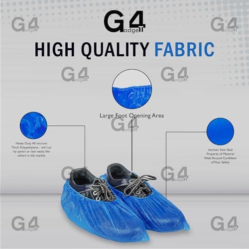 G4GADGET Disposable Shoe Cover (100 Pieces) - Blue Overshoes for Indoor/Outdoor Use - Ideal for Cleaning, Hygiene, and Protections — view 3
