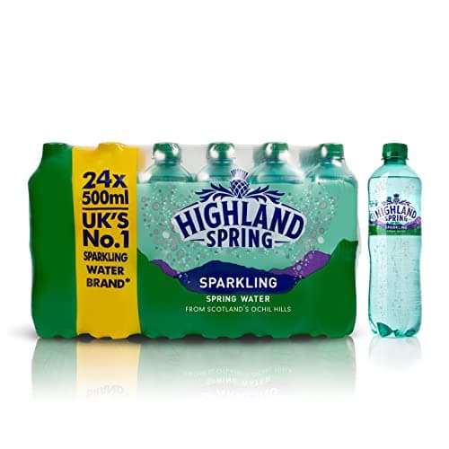 HIighland Spring Sparkling Water - 24 x 500ml Bottles | Pure and Refreshing Hydration - Perfect for On-the-Go - Naturally Balanced pH | Perfect for Home, Office, and Gym | Crisp and Clean Taste