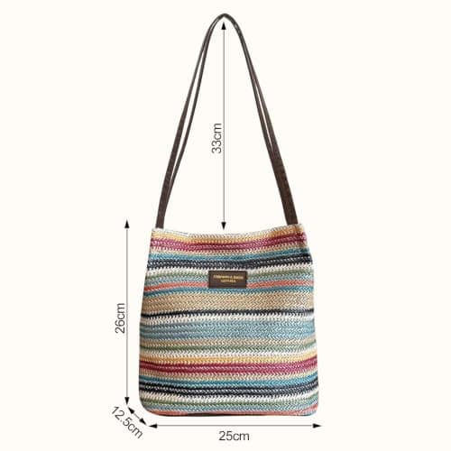 WSXQAZ Straw Beach Bag for Women, Straw Beach Tote Bag Women, Shoulder Bags — view 4