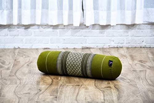 Leewadee Yoga Bolster – Shape-Retaining Cervical Neck Roll, Tube Pillow for Comfortable Reading, Made of Eco-Friendly Kapok, 50 x 15 x 15 cm, green — view 6