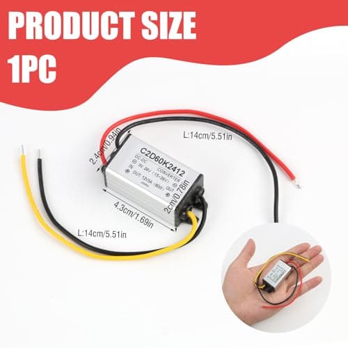 DC to DC Power Converter, 24V to 12V Step Down Buck Converter, 5A Power Voltage Regulator Supply Adapter with Aluminum Alloy Case for Car Electronics Solar Panels, Printers — view 2