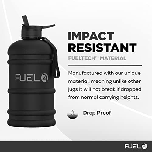 Fuel24 Jug - 2.2 Litre Water Bottle - Extra Strong Flex Material - Drop Proof, Pop or Straw Cap Options - 2.2L Large Gym Sports Bottle, BPA FREE — view 3