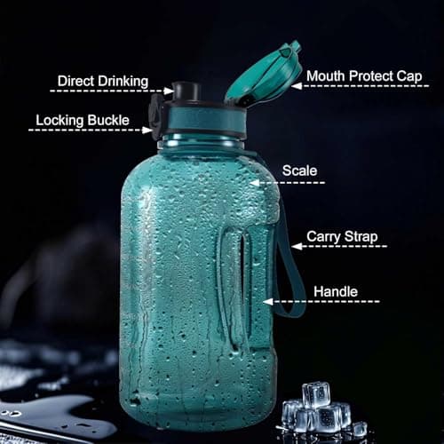 GEMFUL 2L Motivational Water Bottle Time Marker Jug for Gym — view 3