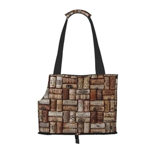 ZERAOKE Foldable Cat Carrier Dog Shoulder Bag, Wine Cork, Pet Tote Bag, Waterproof Collapsible Pet Tote For Small Dogs, Breathable Travel Carrier With Safety Hook & Viewing Window
