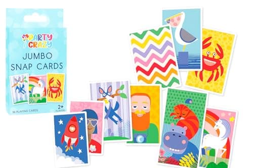 Happium Jumbo Snap Playing Cards Game for Kids – 36 Large Colourful Picture Cards, Educational Matching Game for Boys & Girls Age 3+, Fun Family Travel Game — view 2