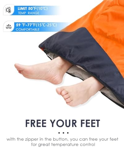 Sleeping Bags for Adults Women Backpacking Lightweight Waterproof- Summer Weather Sleeping Bag for Girls Warm Camping Hiking Outdoor Travel Hunting with Compression Bag(Orange) — view 6