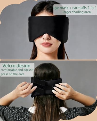 100% Blackout Eye Mask for Sleeping - Sleep Mask with Warm and Cool Dual Sensing - Ultra Soft Sleep Masks - Gifts for Women and Men — view 4