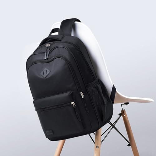 School Bags For Boys Secondary School,Usb Port Black Backpack For School College And Travel: Waterresistant Bookbag With 8 Compartments — view 2