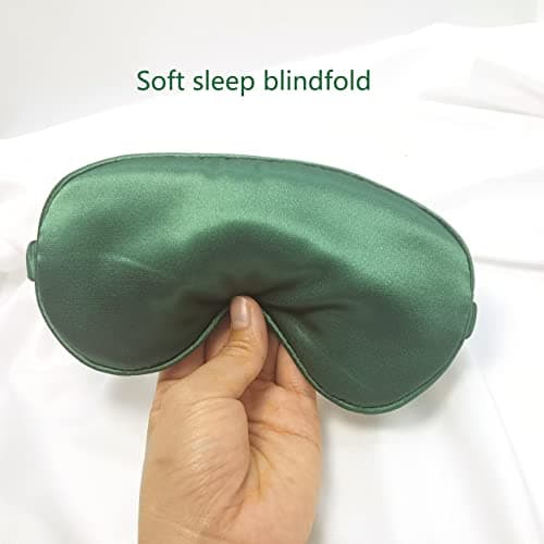 Sleep Mask 100% Mulberry Silk Eye Mask, Blinder for Total Blackout & Zero Pressure,Eye Mask for Sleeping with Travel Pouch & 2 Ear Plugs for Side Sleepers, Men & Women(Green) — view 6
